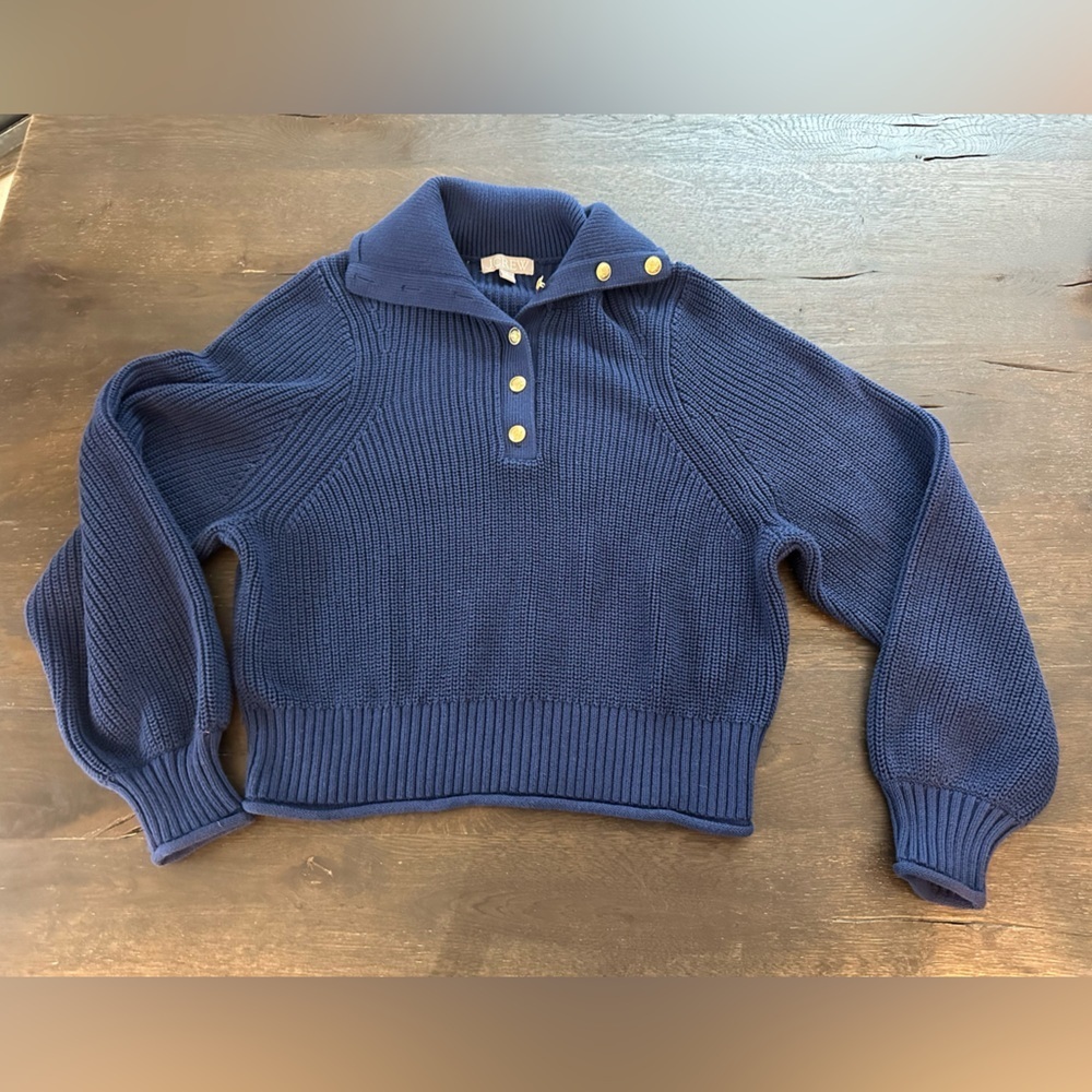 J. CREW Ribbed cotton button-collar sweater - Picture 5 of 9